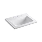 KOHLER K-2337-8-0 Memoirs Stately Bathroom Sink with Stately Design, White