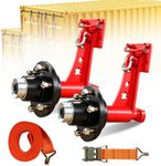 Shipping Container Wheel Hub Kit, 2-Pack 6-Lug 6×5.5", 15,000 LBS Capacity, 1045 Solid Steel Spindle, Fits 20ft & 40ft ISO Containers