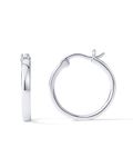 PAVOI 14K White Gold Plated 925 Sterling Silver Post Lightweight Hoops | White Gold Hoop Earrings for Women 20 Millimiters