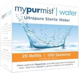 Mypurmist Ultrapure Sterile Water for Personal Steam Inhalers - Cleanest Water Vapor, Free from allergens, irritants and pollutants - Double Distilled + Ultra-Filtered - 20 Refills|Up to 100 Sessions