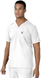 Carhartt Men's Men's Force V-Neck Shirttail Top, White, XX-Large