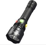 4 Color Torch, 4 in 1 Multicolor Torch Flashlight, 1000 Lumen IPX6 Waterproof Magnetic Torches, 9 Modes LED Torch with White Red Green Blue Light, for Hunting, Hiking, Fishing