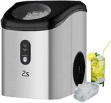 Zstar Nugget Ice Maker Countertop, 34Lbs/24H, Portable Ice Machine with Ice Scoop, Rapid Ice Making in 6-8min, Self-Auto-Cleaning & Timer Function, 45db, Chewable Pellet Ice Maker with Ice Basket