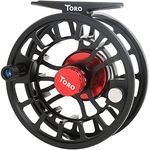 Maxcatch Toro Series Fly Fishing Reel with Large Arbor, CNC-Machined Aluminum Alloy Body: 3/4, 5/6, 7/8 wt in Blue, Green, or Black (Black, 7/8 wt)