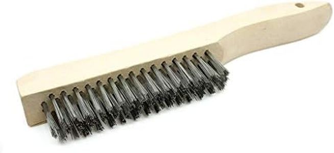 Benchmark Abrasives 10" Shoe Handle Wire Scratch Brush Wooden Handle for Cleaning, Removing Rust, Paint, Corrosion, Multi-Purpose Wire Brush - 12 Pack (Stainless Steel)