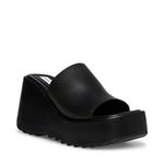 Steve Madden Women's Pepe30 Slide Sandal, Black Leather, 8