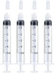 5ml Luer Lock Syringe 4 Pack Small Plastic Sterile Syringes without Needle, for Liquid, Oral, Measurement, Dispensing, with Cap (5ml, 4)