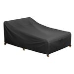 iBirdie Outdoor Double Wide Chaise Lounge Cover 80L x 55W x 32H inch Waterproof Patio Furniture Covers Lawn Pool Chair Cover 1 Pack Black