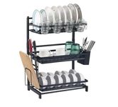 Dratal 3 Tier Dish Drying Rack,Space Saving Metal Kitchen Dish Organizer,Dish Holders for Plates for Drying,Cutting Board Rack,draining Rack,Dish Storage Rack (DT-08)