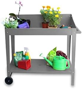 Greenlife Sturdy Mobile Potting Bench - 1000 x 550 x 1010mm - Slate Grey