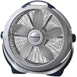 Lasko Wind Machine Air Circulator Floor Fan, 3 Speeds, Pivoting Head for Large Spaces, 20", Gray, 3300C