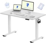 FLEXISPOT EN1 One-Piece Standing Desk, 48"x24" Seamless Desktop Electric Height Adjustable Desk for Home Office, Multi-Monitor Setups & Easy Assembly, White