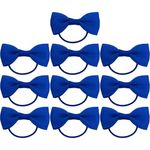 10 Pieces Royal Blue Hair Accessories,Girls Bobbles Bows School Bands Bow Navy Ribbon Headband Kids Band Bobble Children's Clips Hairbands Holder Set Braids Elastics Elastic Dark,for Womens Lass (2)