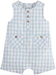 Mud Pie Children's Gingham Shortall - Blue; 3-6M