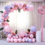 AiTuiTui Round Polyvinyl Chloride (PVC) Balloon Arch Kit , 59" Reusable Round Backdrop Stand Kit with Balloon Tools Suitable for Wedding, Birthday Party, Photo Background, Baby Shower