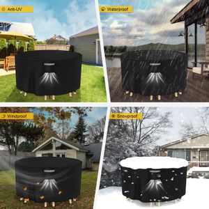 Dokon Waterproof Round Garden Table Cover – 420D Oxford, Ø230 x 100cm