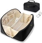 NGIL Travel Toiletry Bag, Makeup Bag, Cosmetic Bag, Portable Travel Makeup Bag, Large Capacity Cosmetic Organizer for Women, FREE COMPACT MIRROR INCLUDED (Black, Medium)