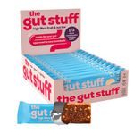 The Gut Stuff High Fibre Fruit & Nut Bars – Gut Friendly Snack, Gluten Free, Vegan, Low Calorie - Sea Salt & Caramel, 12 x 35g Box