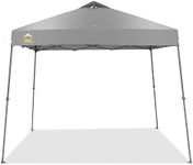 CROWN SHADES 9x9 Pop Up Canopy Tent, Outdoor Shade Canopy with Roller Bag, Slant Leg Pop Up Tent Shade Canopy, Gray