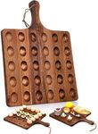 Gerrii Reversible Wooden Deviled Egg Platter Charcuterie Board Acacia Deviled Egg Holder Easter Egg Container Cutting Board Egg Tray Cheese Serving Tray (13 x 17 Inch, 30 Holes)