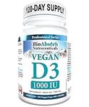 Vegan Vitamin D3 1000 IU, 4 Month Supply of Vitamin D, 120 Vegetarian Capsules