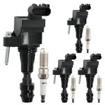 Ignition Coil Pack & Iridium Spark Plugs Set of 4 Compatible with Chevrolet Cobalt HHR Malibu Saturn Aura Buick Lacrosses Verano GMC Terrain Pontiac G5 & More 2.0L 2.2L 2.4L L4 Replaces# UF491