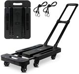 LELYFIT Moving Platform Hand Truck,440lb/200kg Trolley Cart with 6 Wheels Heavy Duty,Folding Hand Truck for Luggage, Travel, Shopping, Auto, Moving and Office Use (6-Wheels)