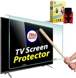 JBM MART 55 Inch LED TV Screen Protector Glass TV Guard [Non Breakable Tempered Fiber Glass Guard] - 100% Crystal Clear Transparent