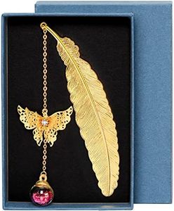 UpUDo Plumes Marque-pages en métal Signets pour cadeaux d’anniversaire Noël Saint-Valentin Écrivains Enseignants Amis Amateurs de livres Lecteurs Mères Enfants