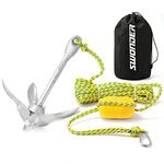 Swonder Kayak Anchor, 3.5lbs Folding Anchor Kit w/ 40ft Rope & Storage Bag, Complete Accessories Kit for Kayak, Paddle Board, Jet Ski and Small Boats