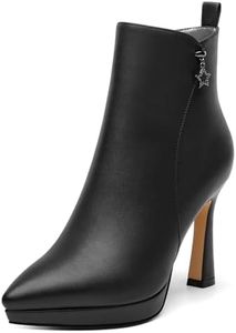 CDXJHYMY Women's ankle boots, high heels, thick soled shoes, pointed and sexy winter boots 4 In Stiletto High Heel Black Matte Size 6.5