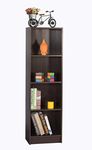 DeckUp Lexis 4-Shelf Engineered Wood Book Shelf and Display Unit (Dark Wenge, Matte Finish)