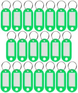 WINTEX Llaveros plastico con etiqueta - Set de 100x llavero identificador llaves - Etiquetas llaves personalizables para apartamentos casas oficina taller bicicleta - Verde