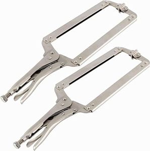 2 Pack Heavy Duty C-Clamp Locking Pliers Set 18” C-Clamps with Swivel Pads for Craftsmen Home Workshop