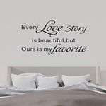 Wall Stickers, Large Wall Stickers, Non-Printing, Love Quotes Inspirational Couples Romantic Wedding Marriage Married Husband and Wife Mrs and Mr, Decoration Home Vinyl Art Decor, Love Story 28.6"X15"