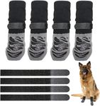 PETANGEL 4Pcs Non-Slip Dog Socks for Hardwood Floors with Grippers to Prevent Paw Licking, Non-Slip Dog Socks to Protect Paws, Adjustable Pet Paw Protectors (Size: S: L*W: 14 * 5cm)