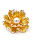 YouBella Jewellery Latest Stylish Crystal Unisex Floral Brooch for Wedding/Party for Women/Girls/Men (Yellow)