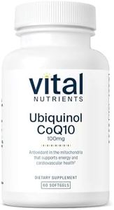 Vital Nutrients Ubiquinol CoQ10 100mg | Activated Form of Coenzyme Q10 | Potent Antioxidant to Support Cardiovascular and Brain Health* | Gluten and Dairy Free | 60 Vegetarian Softgels