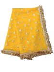 faith visit Women's Embellish Net Pakistani Laced Dupatta (Yellow), Free Size