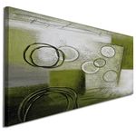 Wallfillers Lime Green Painting Canvas Wall Art Accessories - Abstract Print - 1434-120x50cm