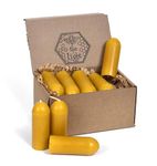 BeeTheLight Beeswax Lantern Candles (3.5" x 1.25") - Smokeless Unscented Candle - 12 Hours Burn Time Each - Pure Beeswax Candle - Handmade Camping Candle for Lanterns & Chandeliers - Pack of 24