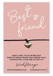 WishStrings, Best Friend BFF - Friendship Bracelet – Beautiful String Bracelets with Tibetan Charm – Make a Wish Best Friend Bracelet – Hand Strung and Knotted Bracelet – Sentimental Jewellery