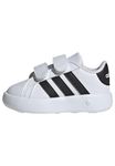 adidas Baby Grand Court 2.0 Shoe, White/Black/White, 5 Infant