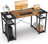 TEKAVO - Computer Table for Home Office Laptop Study Writing Desk with Storage, Office Computer Desk Computer Workstation for Desktop PC Study Desk Black and Brown (Large_150) | DIY