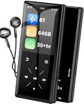 64GB Bluetooth MP3 Player - Portable HiFi Mp3 Player with Built-in Speaker, 2.4" Screen MP3 Music Player with Voice Recorder, FM Radio, Touch Buttons,Support up to 256GB SD Card