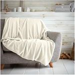 GC GAVENO CAVAILIA Popcorn Honey Comb Sofa Bed Blanket, Fluffy Lightweight Throw Blankets, Cosy Warm Settee Waffle Throw-Over, Cream, 200X240