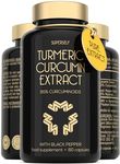 Turmeric Curcumin Capsules High Strength with Black Pepper - Pure Curcumin Extract with 95% Curcuminoids - 60 Tablets One a Day 500mg - Premium Turmeric Herbal Supplements - Enhanced Absorption