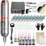 STIGMA Tattoo Machine Kit Complete Rotary Machine Set Tattoo Pen with 10Pcs Tattoo Cartridges Needles Digital Display Power Supply for Beginners and Tattoo Artists STP35KITP192-7-UK