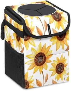 GVGHIDZ Car Trash Can – Multi-Purpose, Lightweight and Portable with Durable Water-Resistant Coating, No Installation Required, Practical and Ample Capacity, Variety of Colors.Beautiful Sunflower