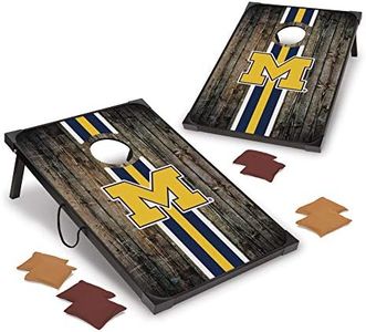 Wild Sports NCAA Michigan Wolverines 2' x 3' MDF Deluxe Cornhole Set - with Corners and Aprons, Team Color